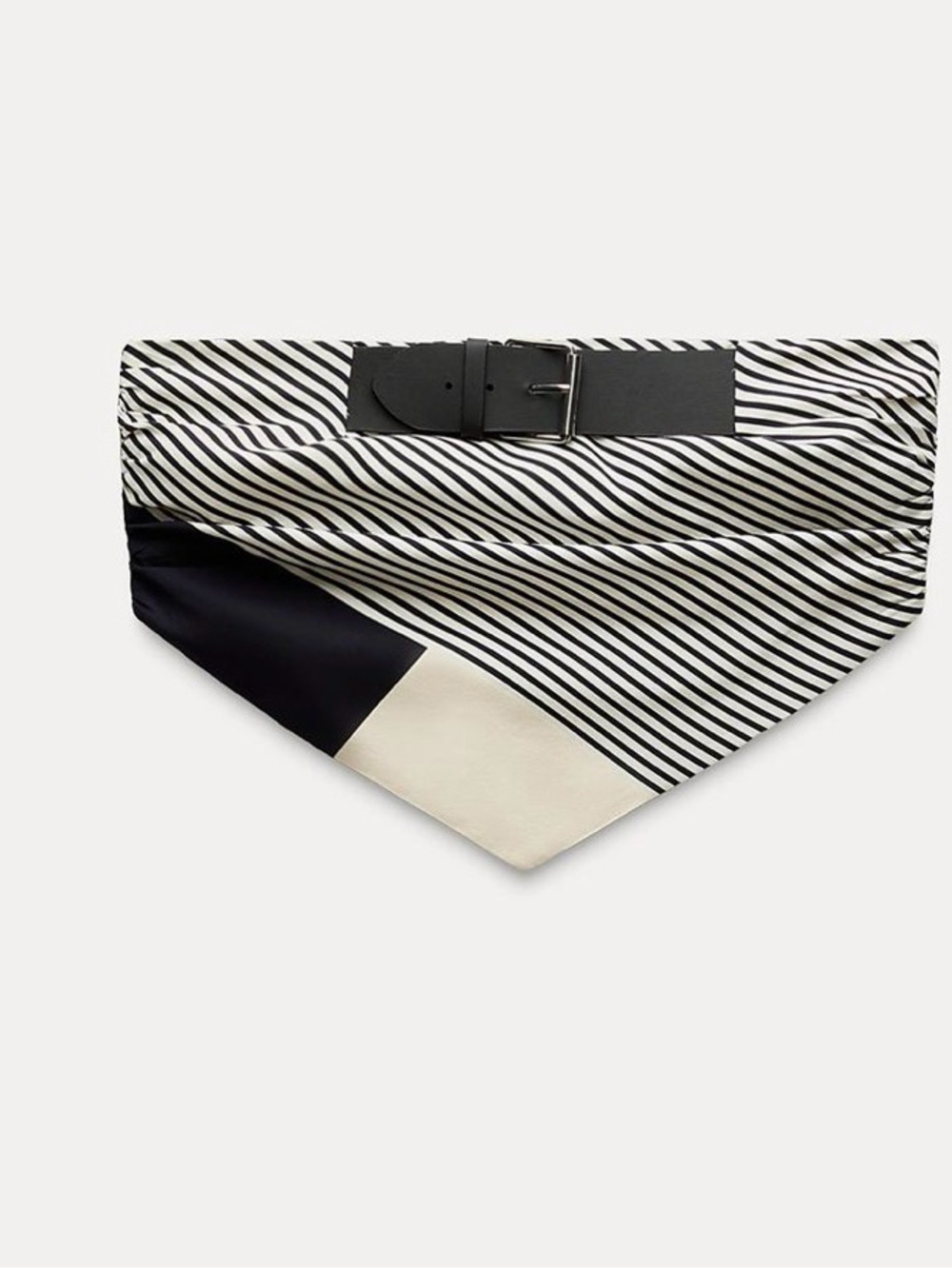 Zara Cream and Black Striped Scarf Top